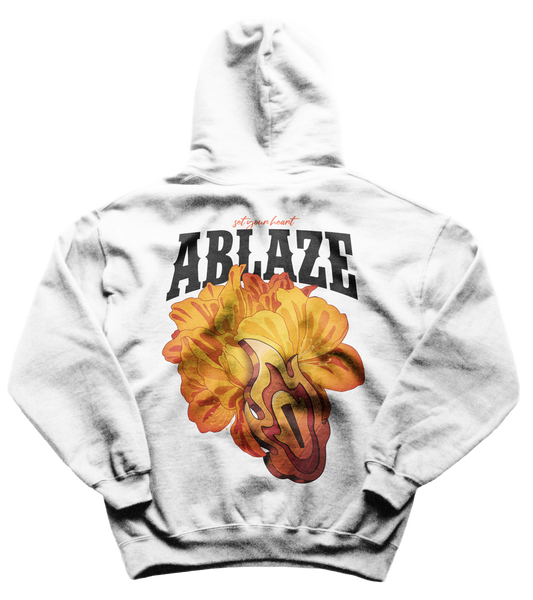 Set your heart ablaze - Hoodie (white)