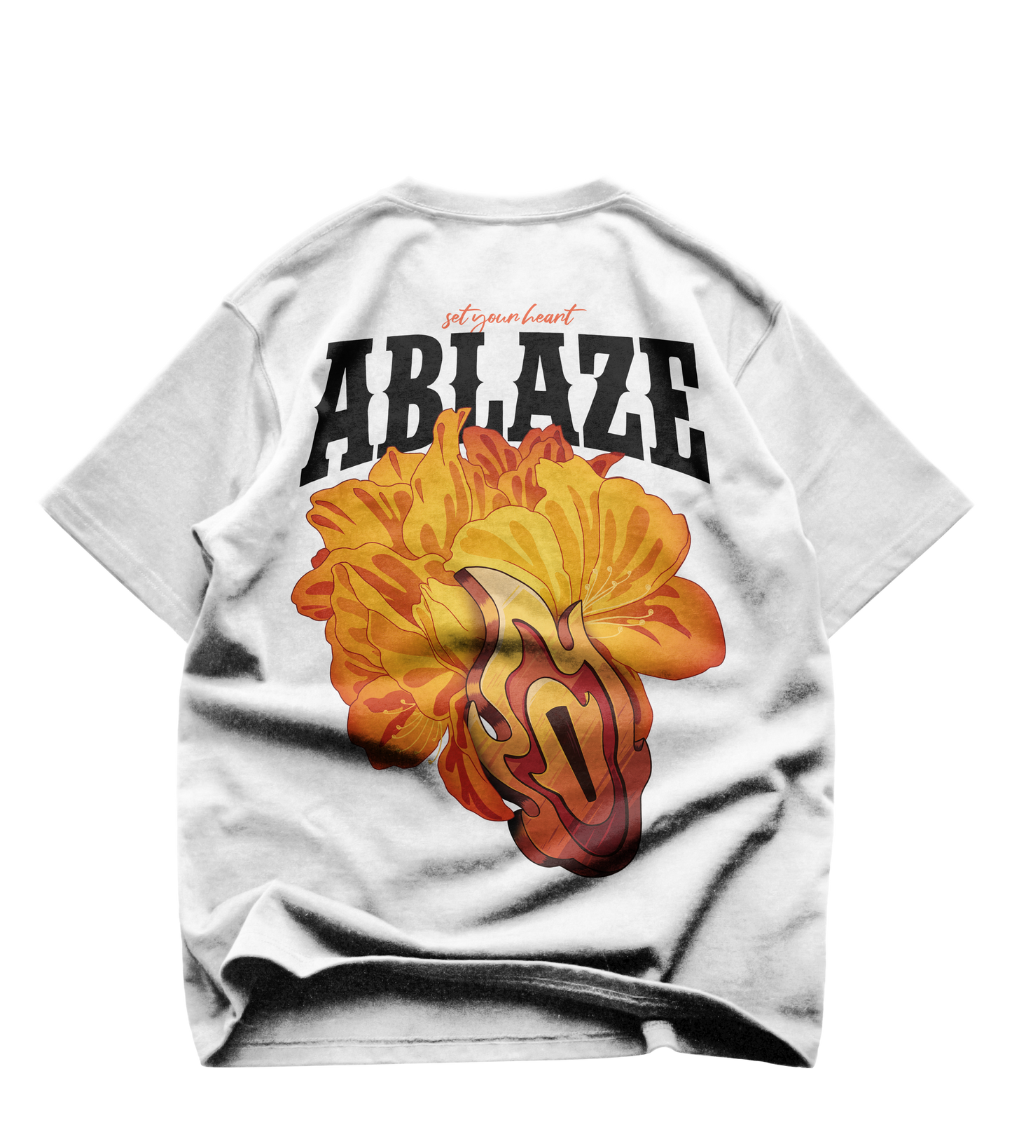 Set your heart ablaze - Oversized T-Shirt (white)